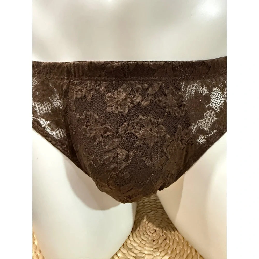 Cosabella Never Say Never Men's Lace Brief Brown Micro Sexy & Comfortable L